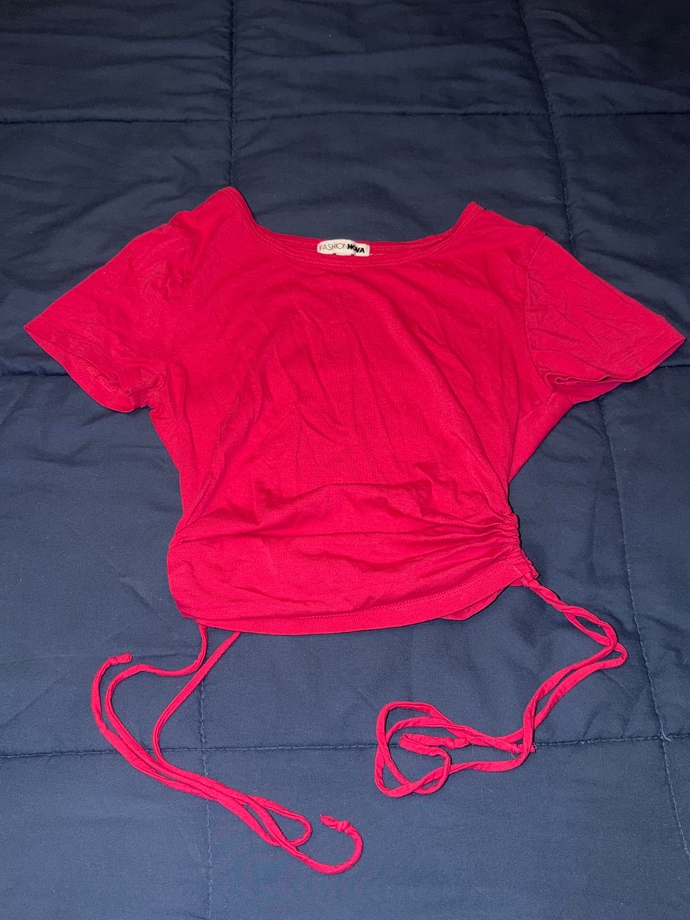 Fashion Nova Hot Pink Drawstring Side-Tie Crop Top